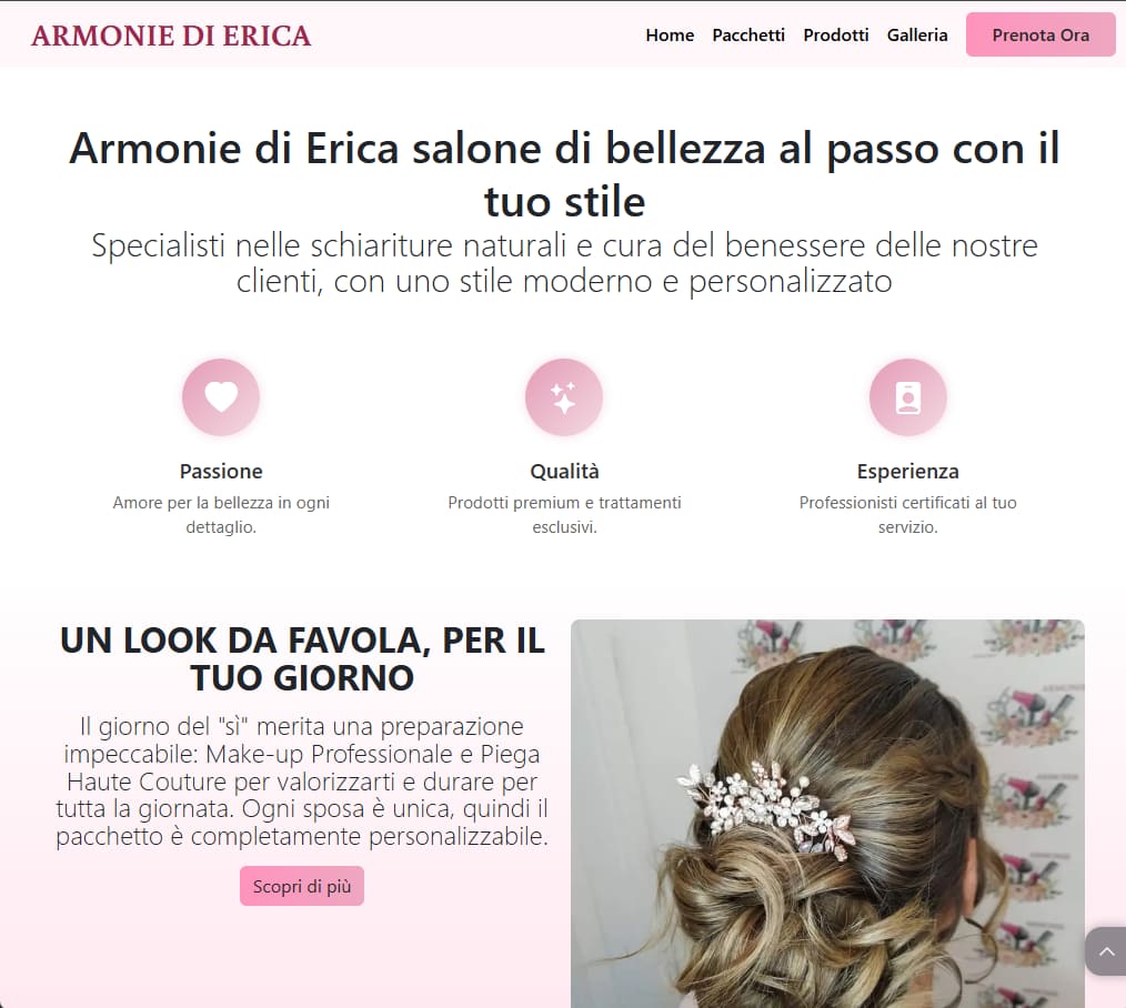 Armonie di Erica website preview